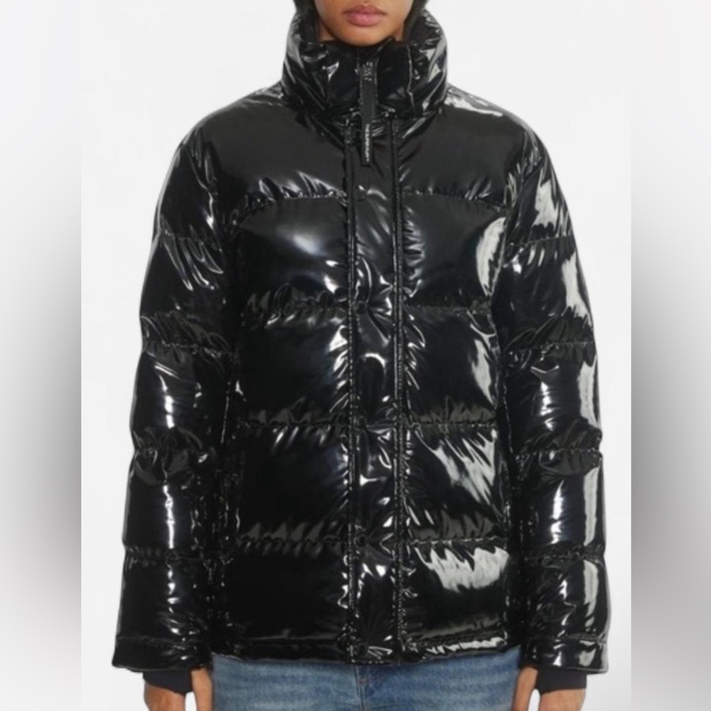 Aritzia Super Puff Coat - Gloss Black NWT - Picture 2 of 8